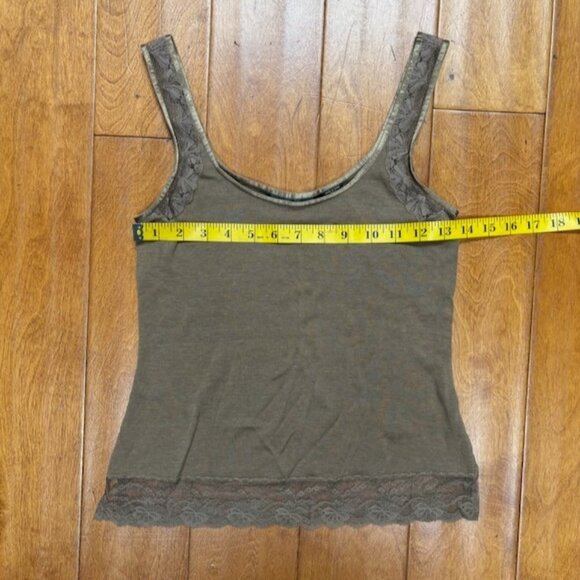 VTG Banana Republic Womens Silk Cotton Y2K Lace Trim Tank Top Size S Feminine - Picture 9 of 10